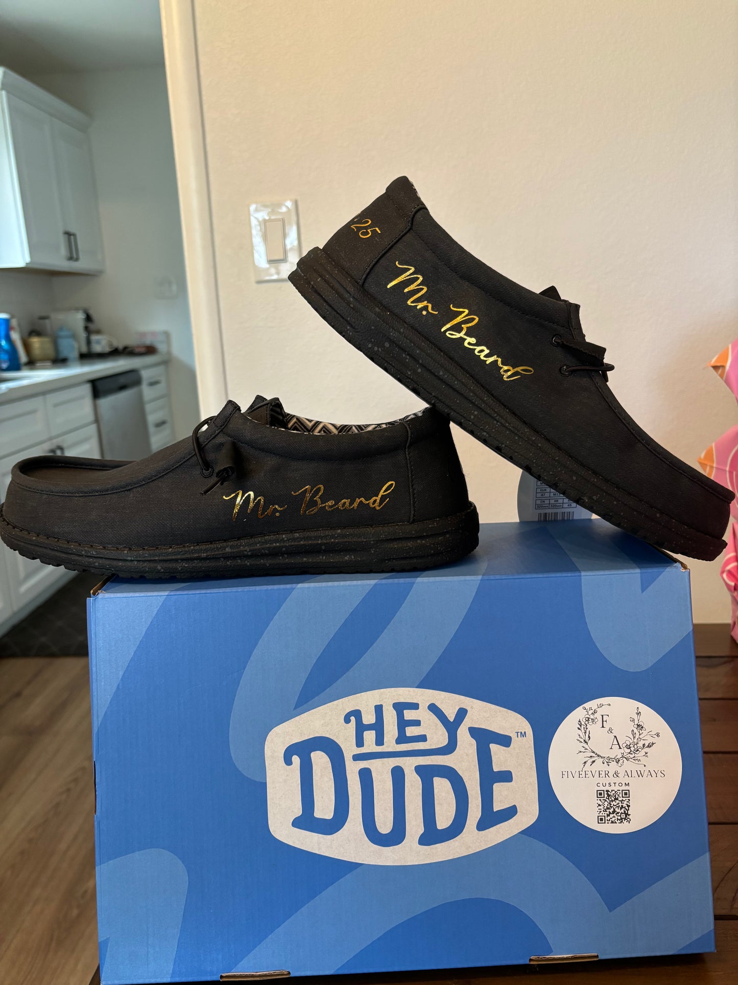 Men's Wedding Custom Dude Shoes (Black Canvas) - Perfect gift for him, Groom Gift, Fathers day gift, Christmas gift, birthday gift & more!