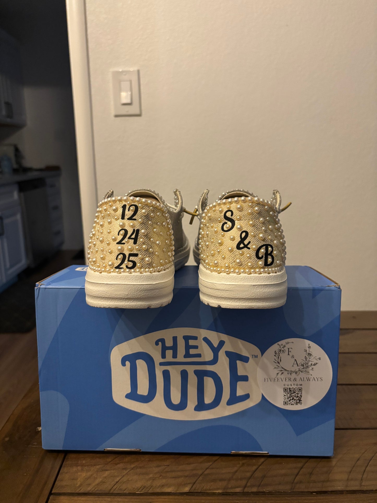 Custom Wedding/Pearl Gold Metallic Dude Shoes - Perfect Bridal shower gift, Anniversary gift, Christmas Gift, Gift for her, and more