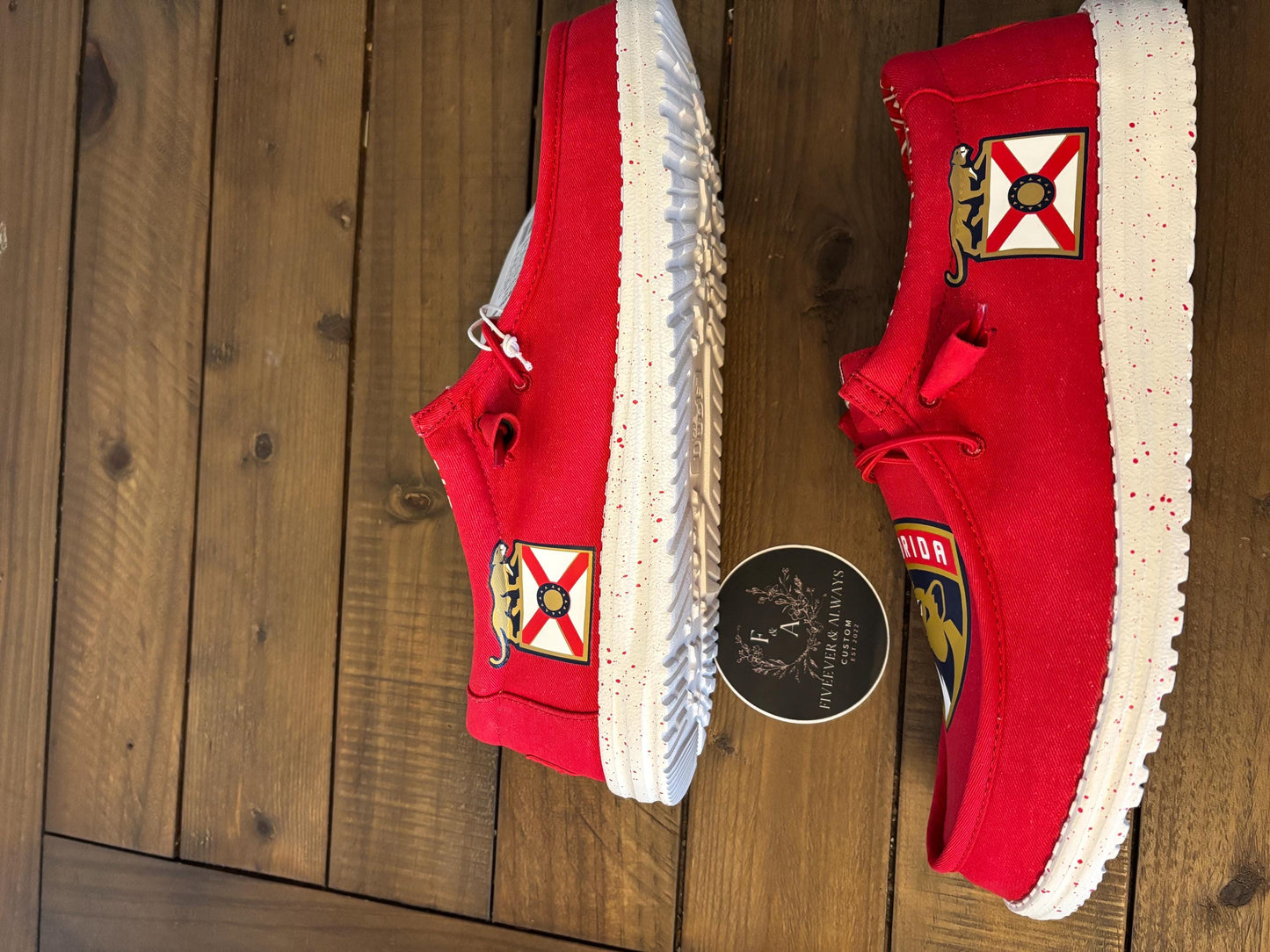 Panthers Hockey Dude Shoe- Great gift for him, Groom Gift, Fathers day gift, Christmas gift, birthday gift, anniversary gift for him, & more