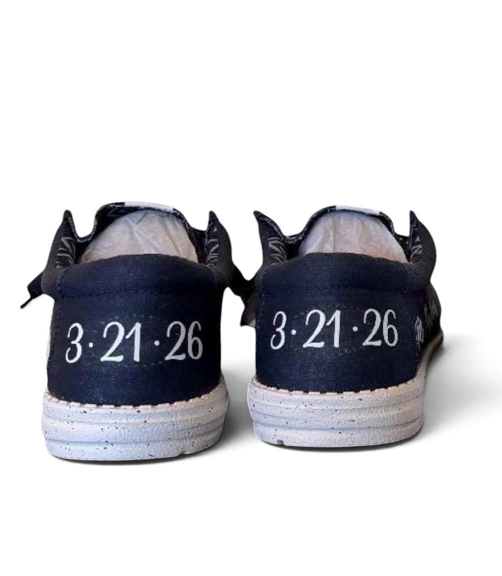 Custom Men’s Wedding Shoes | Personalized Groom Sneakers | Navy Canvas