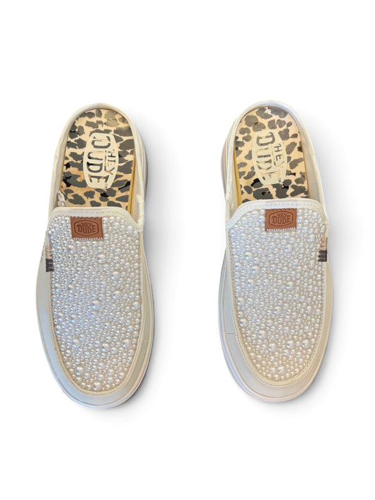 Custom Bridal Shoes| Pearl Wedding Platform for Bride (Platform Loafer Edition)