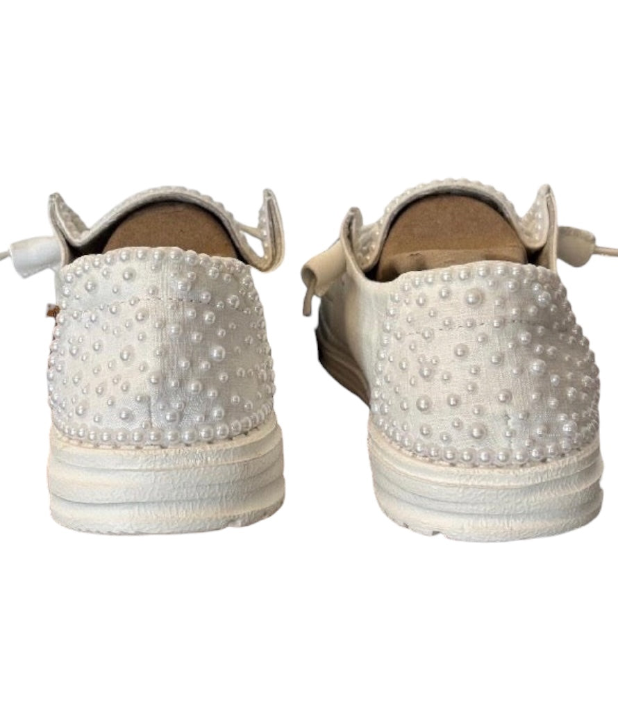 Custom Bridal Shoes| Pearl Wedding Loafer for Bride (Hidden Mickey Edition)