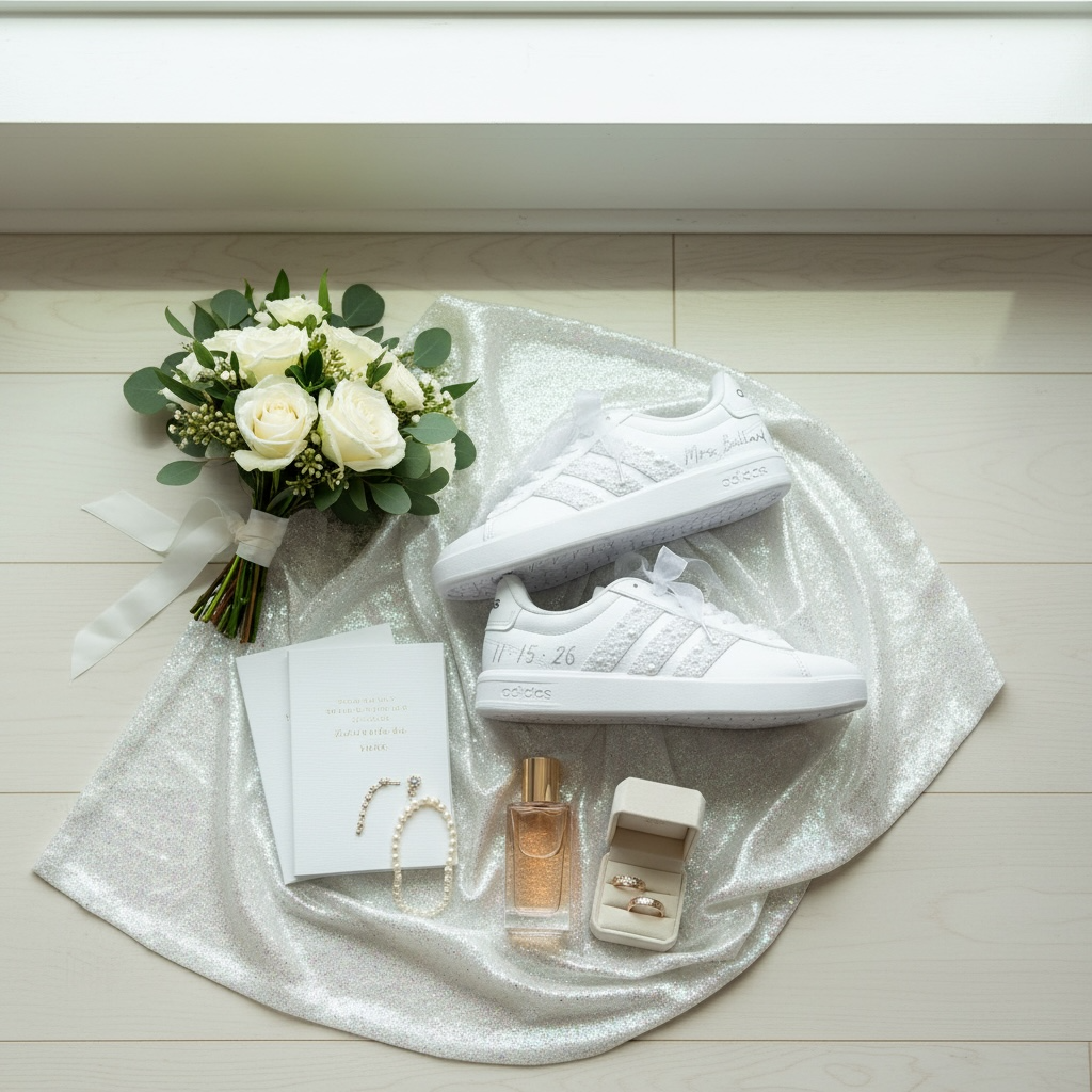 Custom Bridal Sneakers | Luxury Pearl Wedding Shoes for Bride (White 3.0 Edition)