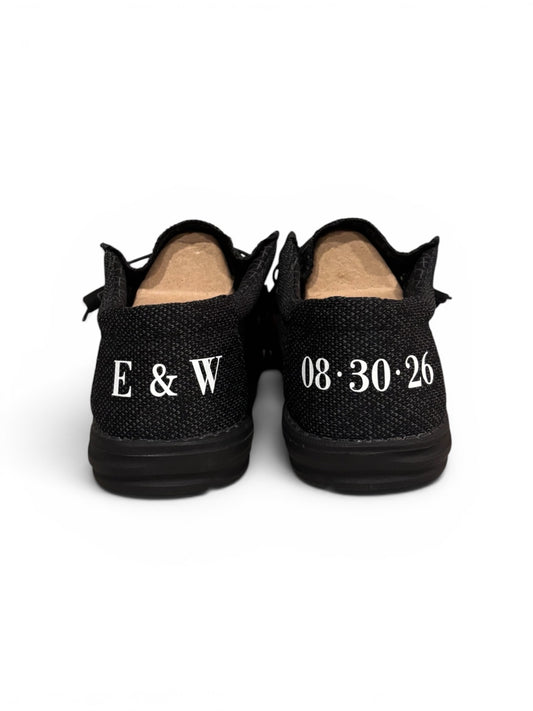 Custom Men’s Wedding Shoes | Personalized Groom Sneakers | Black/Grey Sox