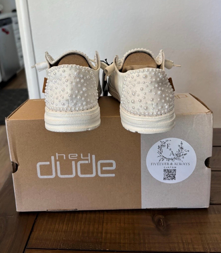 Custom Wedding/Pearl Dude Shoes Hidden Mickey - Perfect Bridal shower gift, Anniversary gift, Christmas Gift, Gift for her, and more!