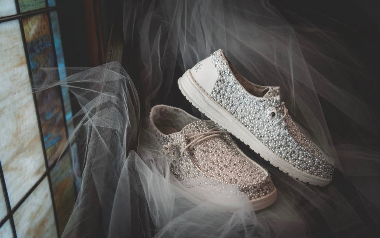 Custom Blinged Bridal Shoes| Luxury Pearl and Rhinestone Wedding Loafer for Bride (Maximum Coverage Edition)