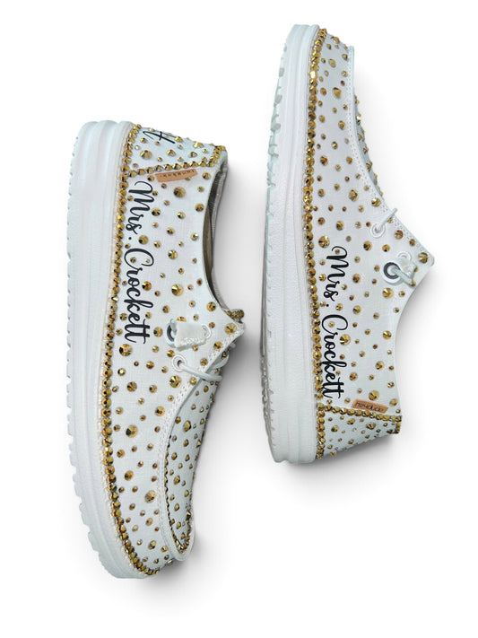 Custom Blinged Bridal Shoes| Rhinestoned Wedding Loafer for Bride ((Rhinestone Blinged Edition)