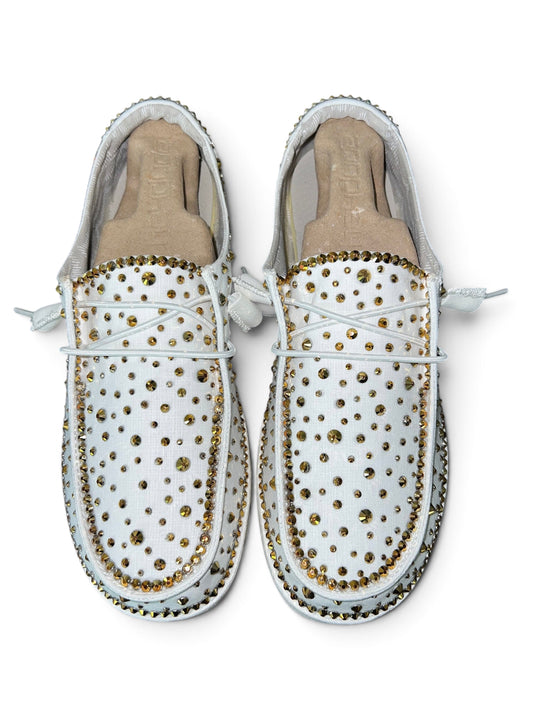 Custom Blinged Bridal Shoes| Rhinestoned Wedding Loafer for Bride ((Rhinestone Blinged Edition)
