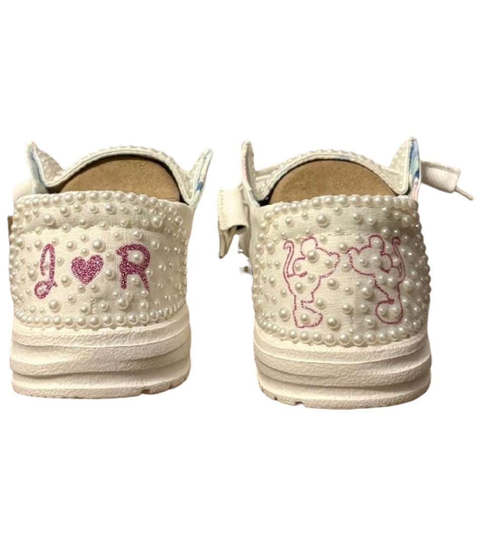 Custom Bridal Shoes| Pearl Wedding Loafer for Bride (Hidden Mickey Edition)