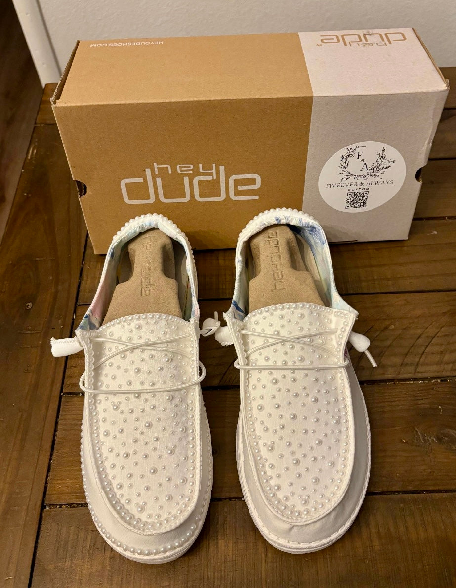 Custom Wedding/Pearl Dude Shoes Hidden Mickey - Perfect Bridal shower gift, Anniversary gift, Christmas Gift, Gift for her, and more!