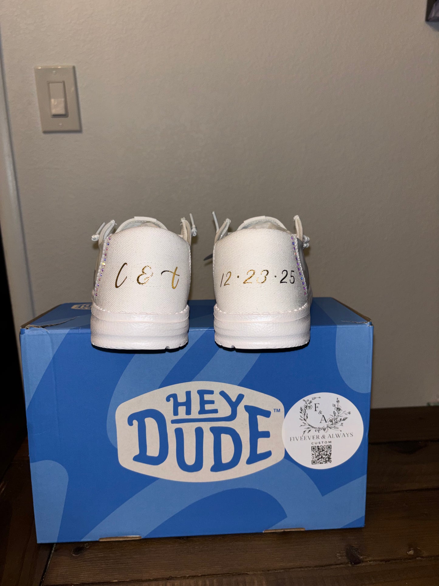 Womens / Wedding Custom Sparkly White Dude Shoes (Stardust) - Perfect a Bridal shower gift, Anniversary gift, Christmas Gift, Gift for her.