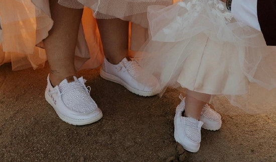 Mother and Daughter Matching Luxury Custom wedding shoes.