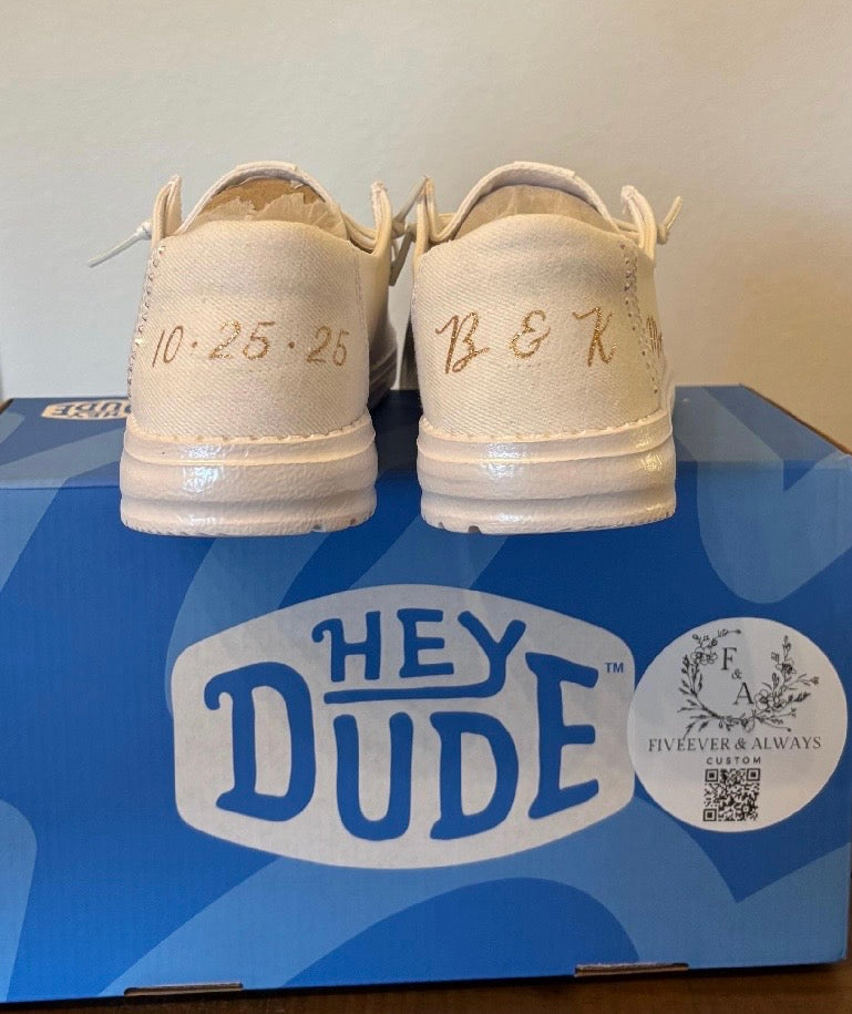 Womens / Wedding Custom Sparkly White Dude Shoes (Stardust) - Perfect a Bridal shower gift, Anniversary gift, Christmas Gift, Gift for her.