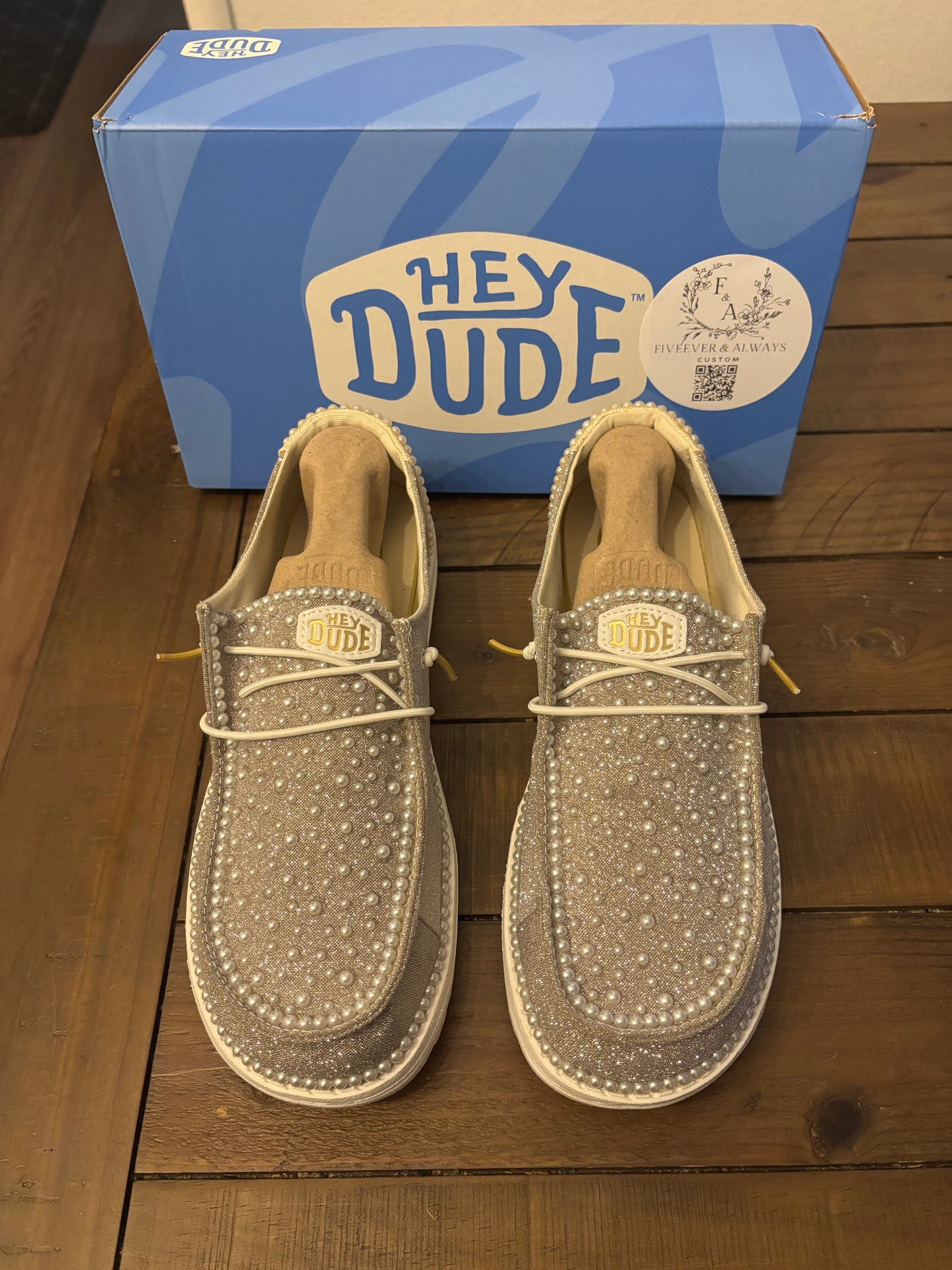 Custom Wedding/Pearl Gold Metallic Dude Shoes - Perfect Bridal shower gift, Anniversary gift, Christmas Gift, Gift for her, and more