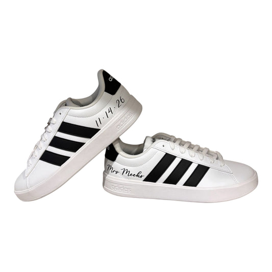 Custom Bridal Sneakers | Luxury Personalized Wedding Shoes for Bride with laces upgrade (Black 3.0 Edition)