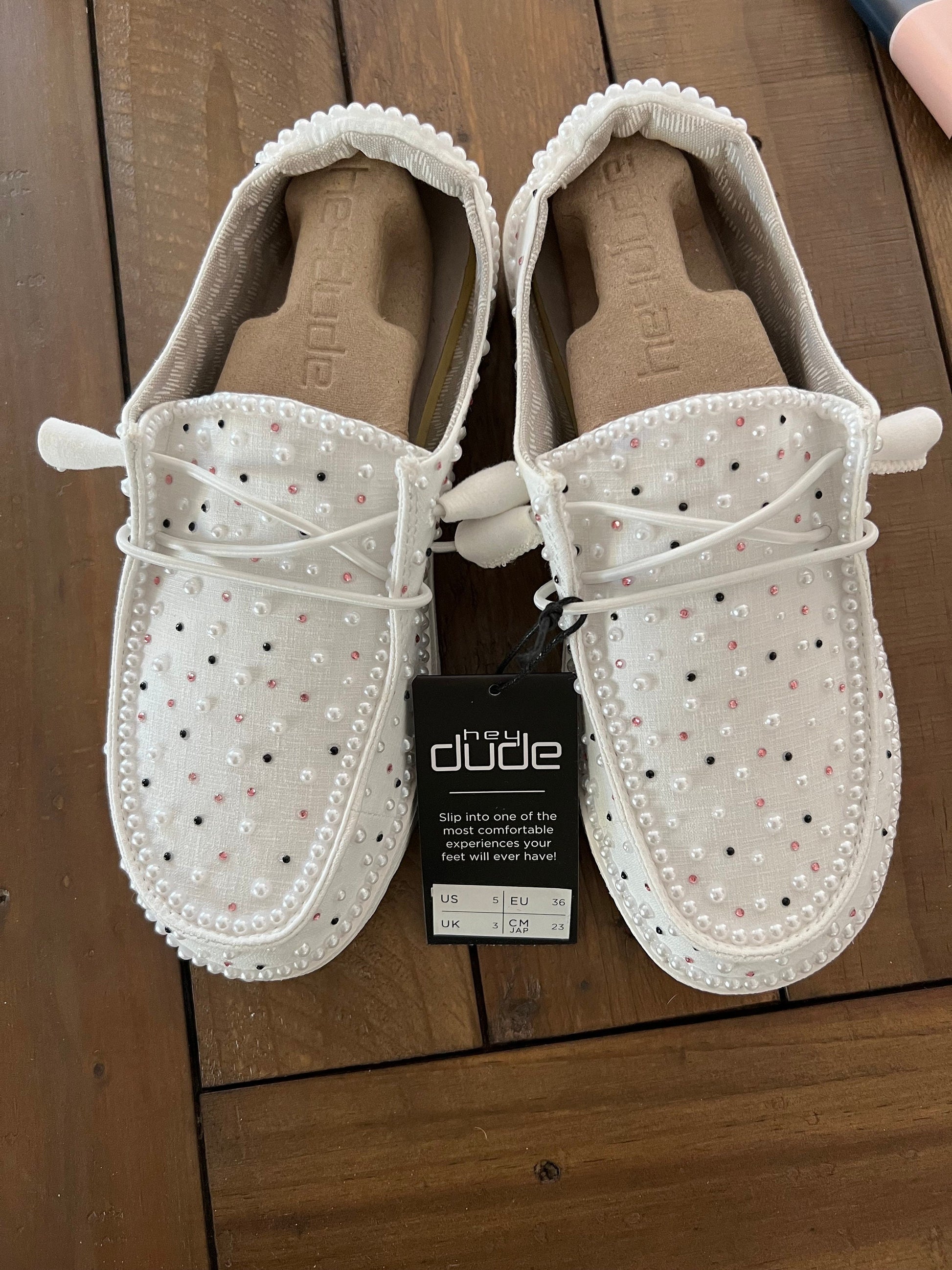 Custom Pearl & Rhinestone / Wedding Dude Shoes - Smaller Pearls