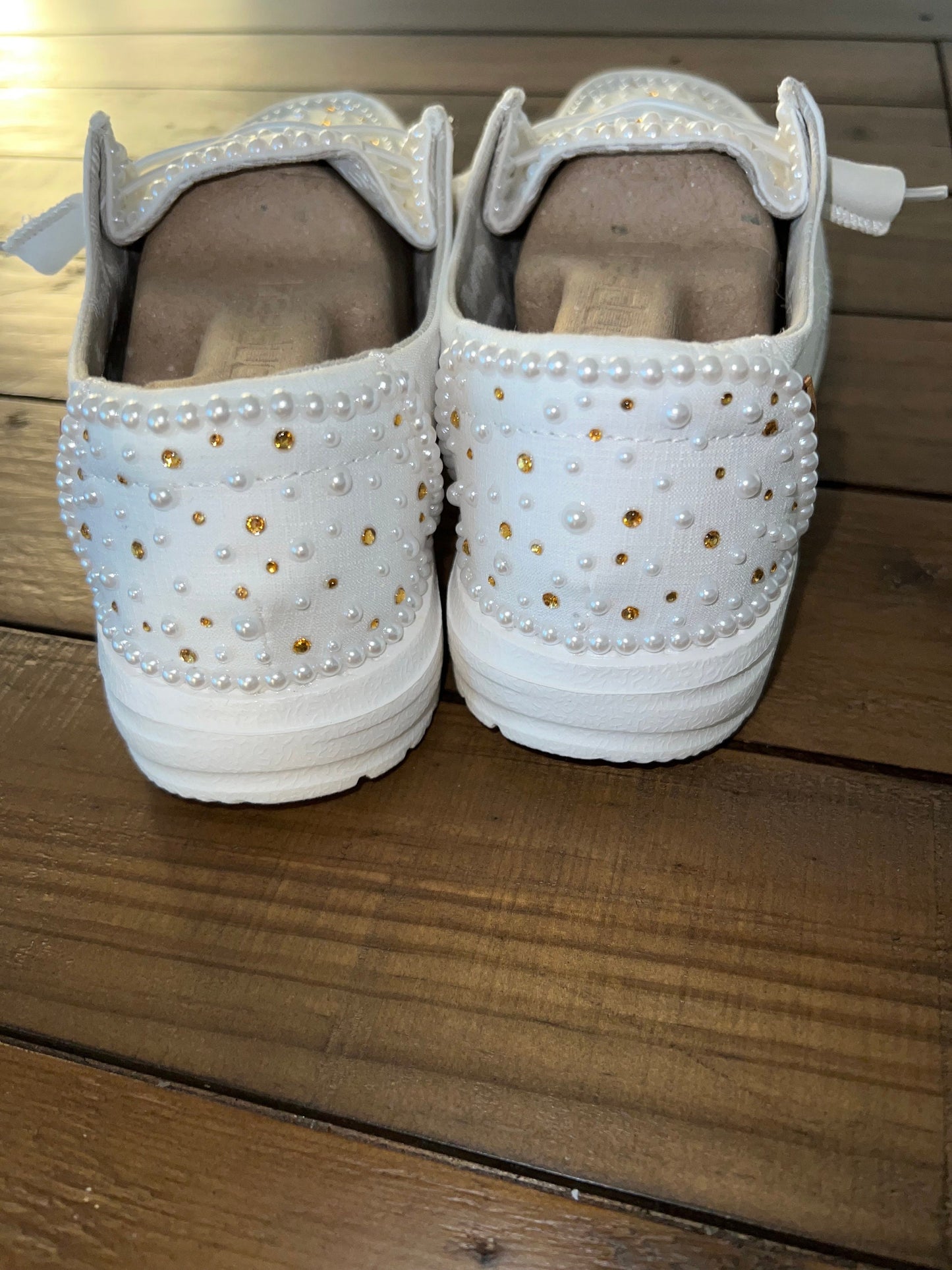 Custom Pearl & Rhinestone / Wedding Dude Shoes - Smaller Pearls