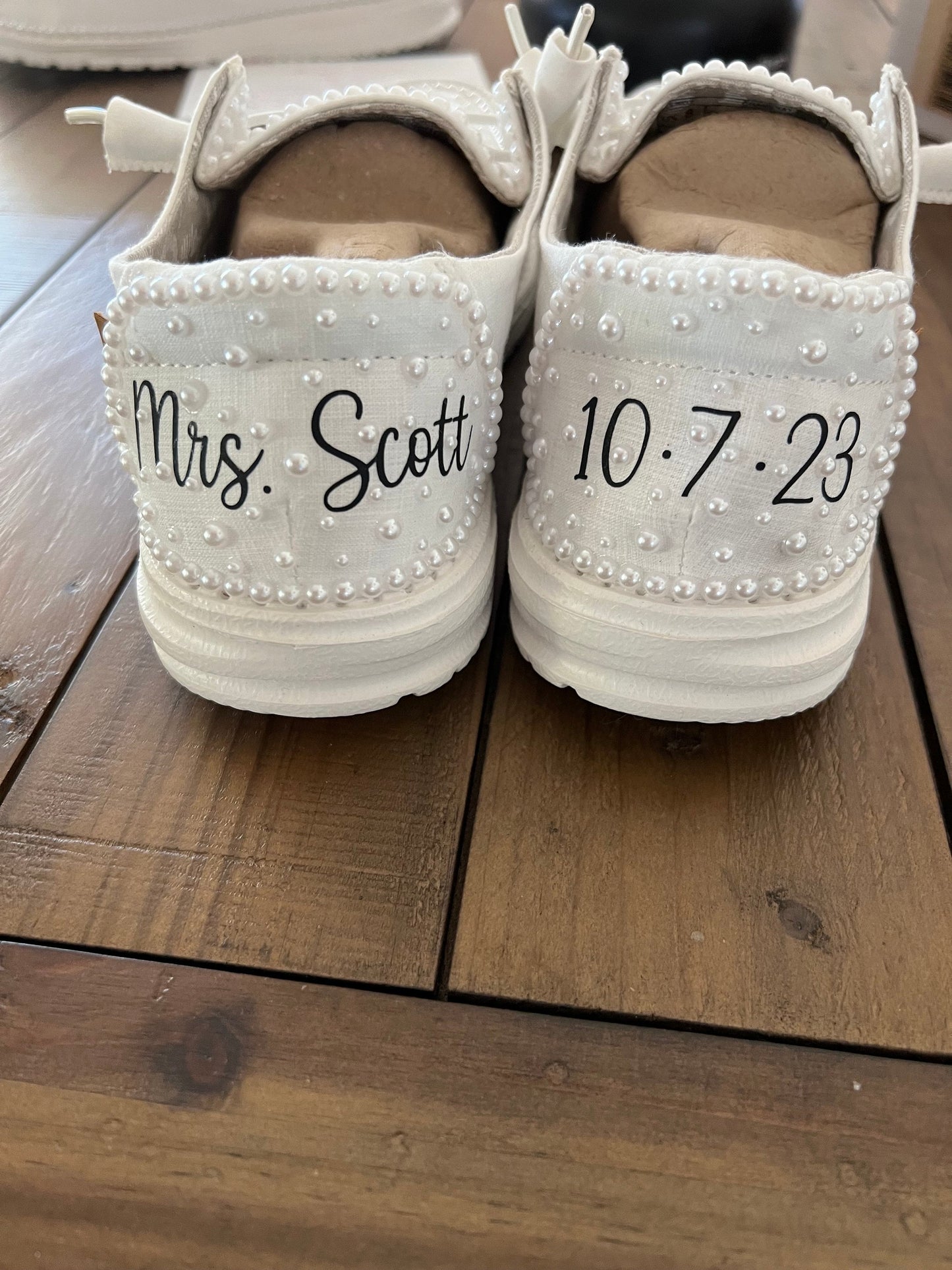 Custom Wedding/Pearl Dude Shoes (smaller pearls) - Perfect Bridal shower gift, Anniversary gift, Christmas Gift, Gift for her, and more!