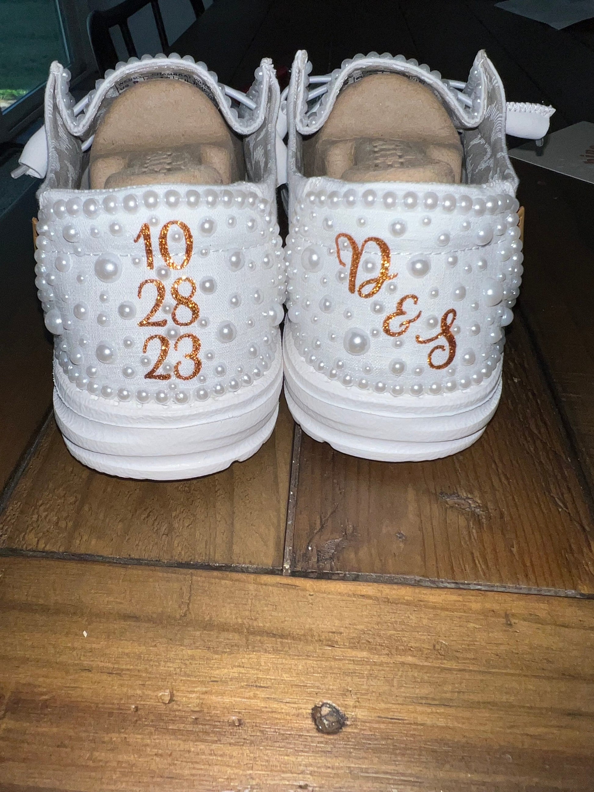 Custom Wedding/Pearl Dude Shoes(larger pearls)-Great custom gifts, Bridal shower gift, Anniversary gift, Christmas Gift, Gift for her & more