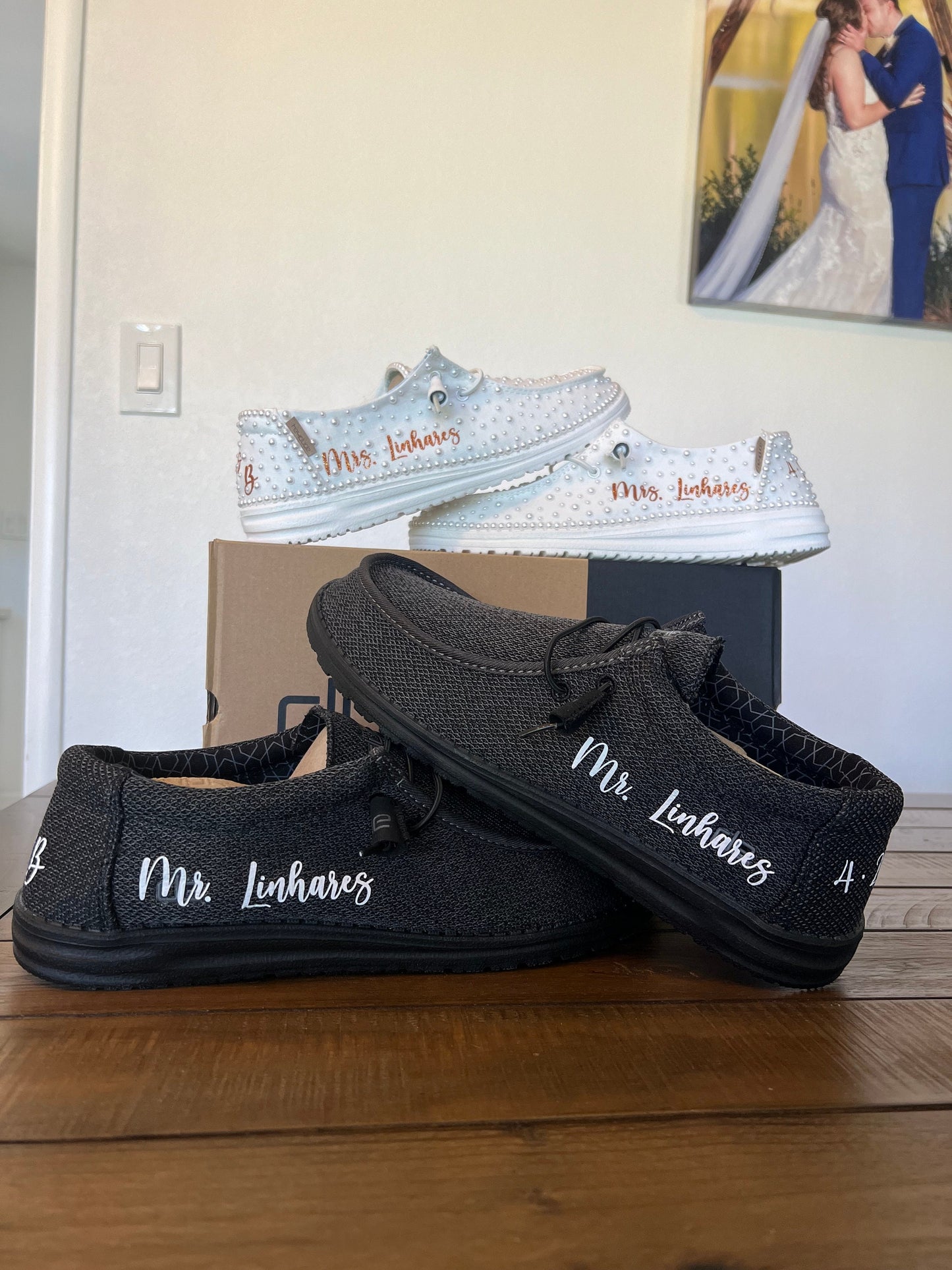 Men's / Wedding Custom Dude Shoes (Black Wally) - Perfect gift for him, Groom Gift, Fathers day gift, Christmas gift, birthday gift & more!