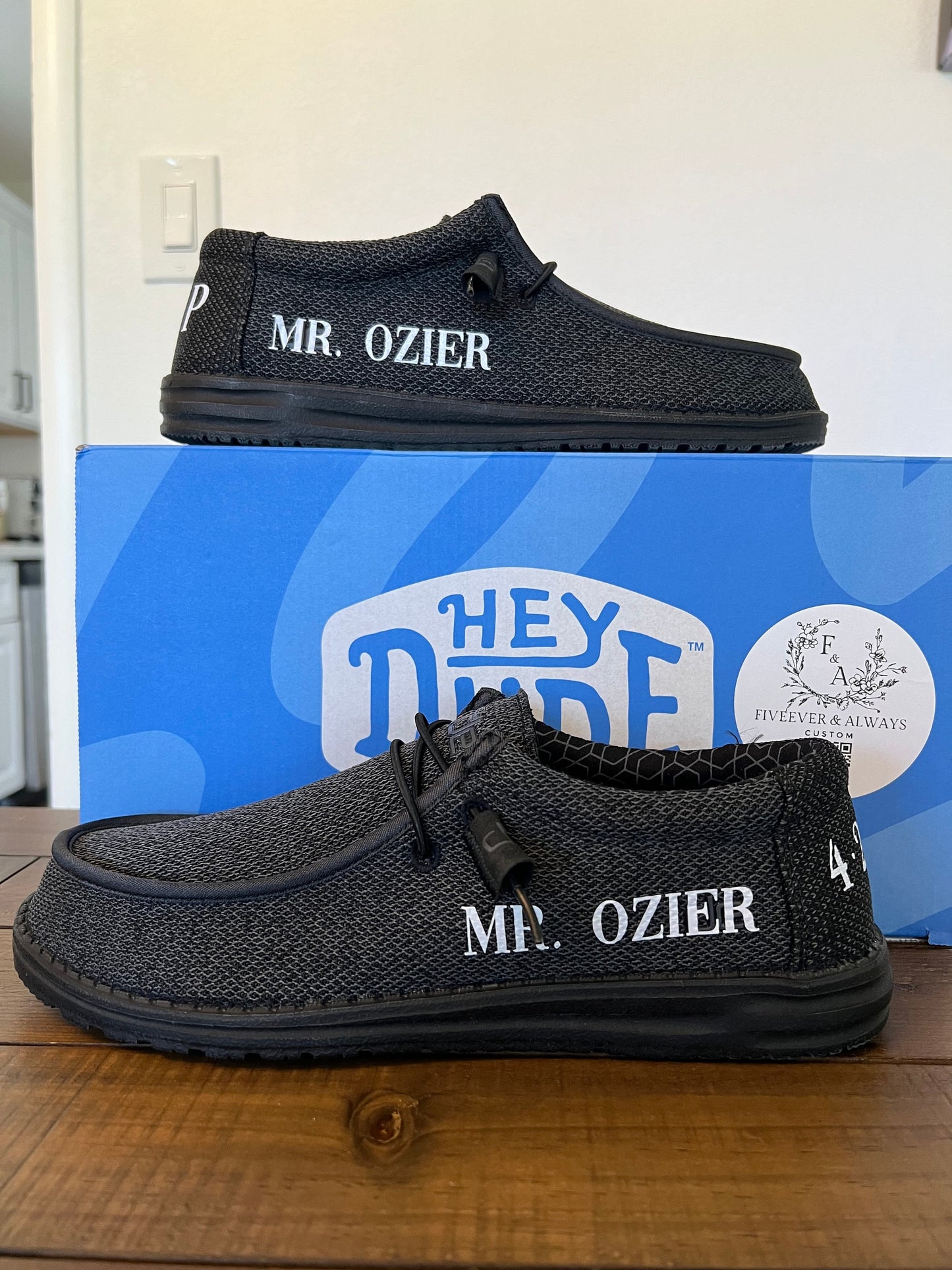 Men's / Wedding Custom Dude Shoes (Black Wally) - Perfect gift for him, Groom Gift, Fathers day gift, Christmas gift, birthday gift & more!