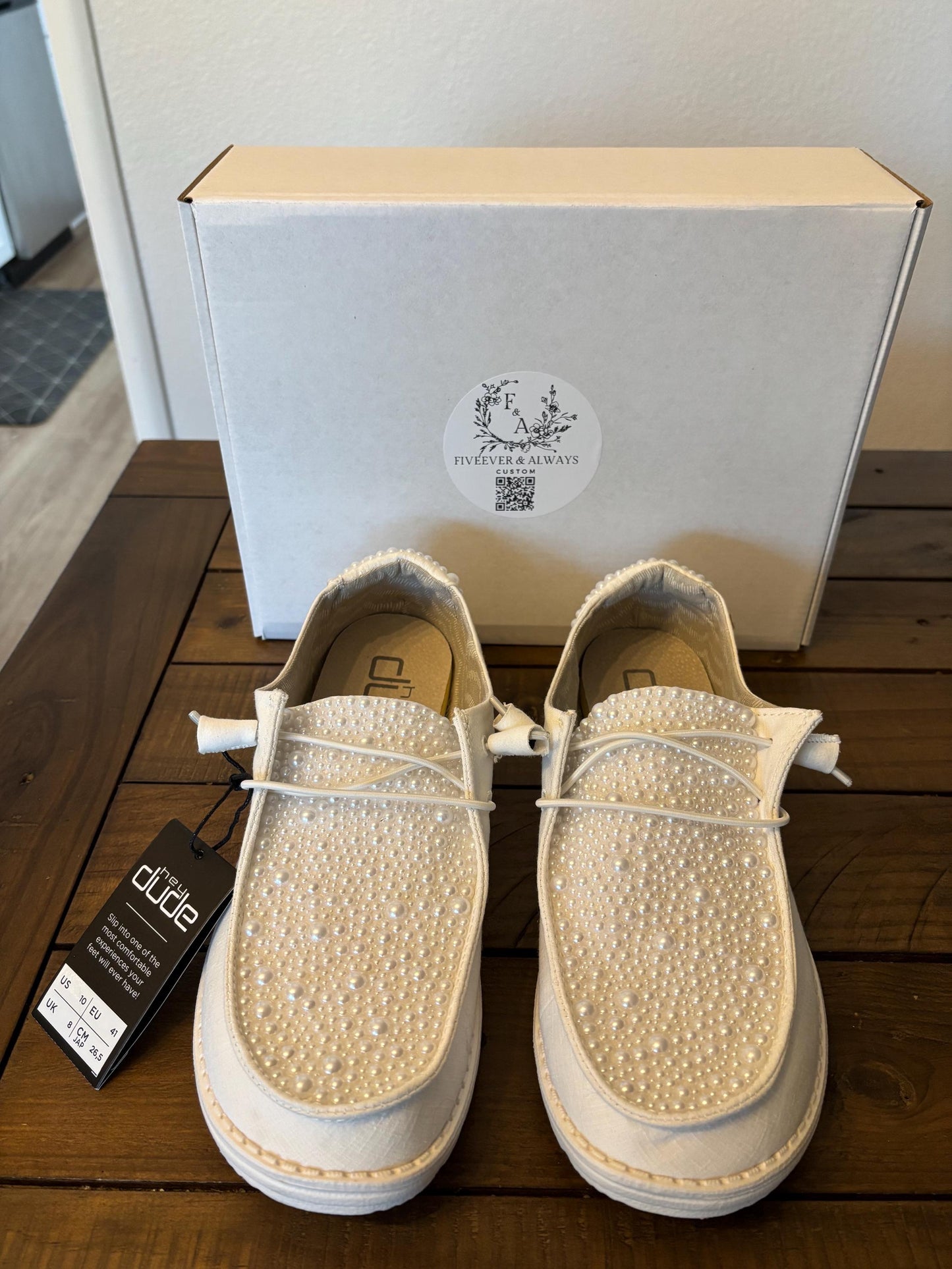 Custom Wedding/Pearl Dude Shoes Full Coverage Mix - Perfect Bridal shower gift, Anniversary gift, Christmas Gift, Gift for her, and more!