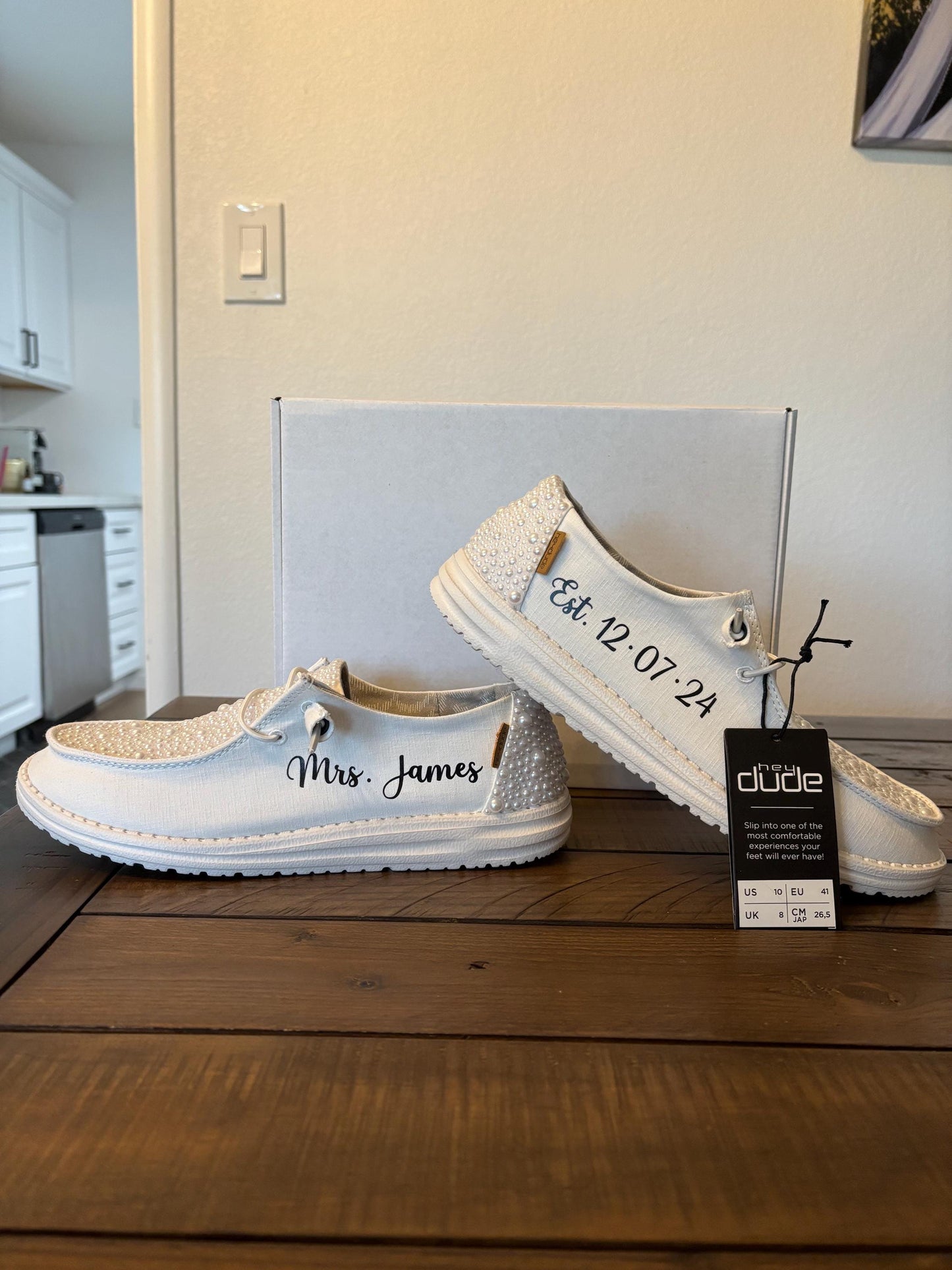 Custom Wedding/Pearl Dude Shoes Full Coverage Mix - Perfect Bridal shower gift, Anniversary gift, Christmas Gift, Gift for her, and more!