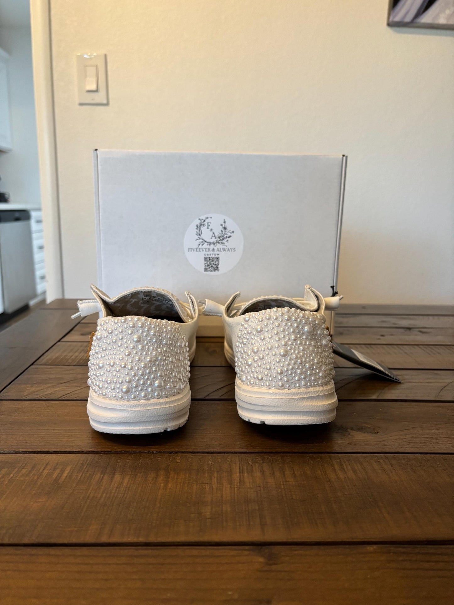 Custom Wedding/Pearl Dude Shoes Full Coverage Mix - Perfect Bridal shower gift, Anniversary gift, Christmas Gift, Gift for her, and more!