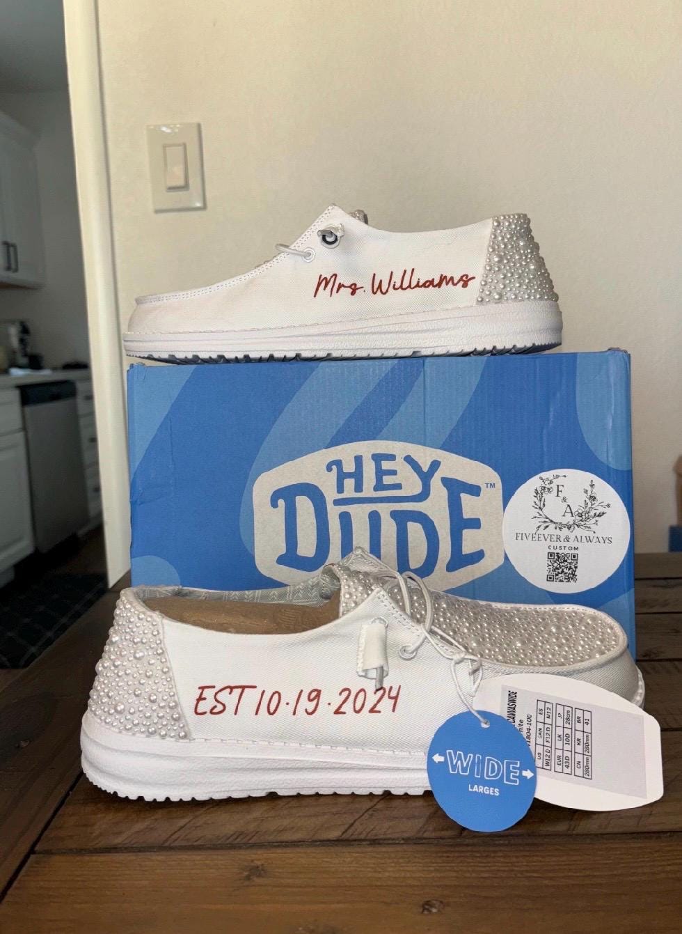 Custom Wedding/Pearl Dude Shoes Full Coverage Mix - Perfect Bridal shower gift, Anniversary gift, Christmas Gift, Gift for her, and more!