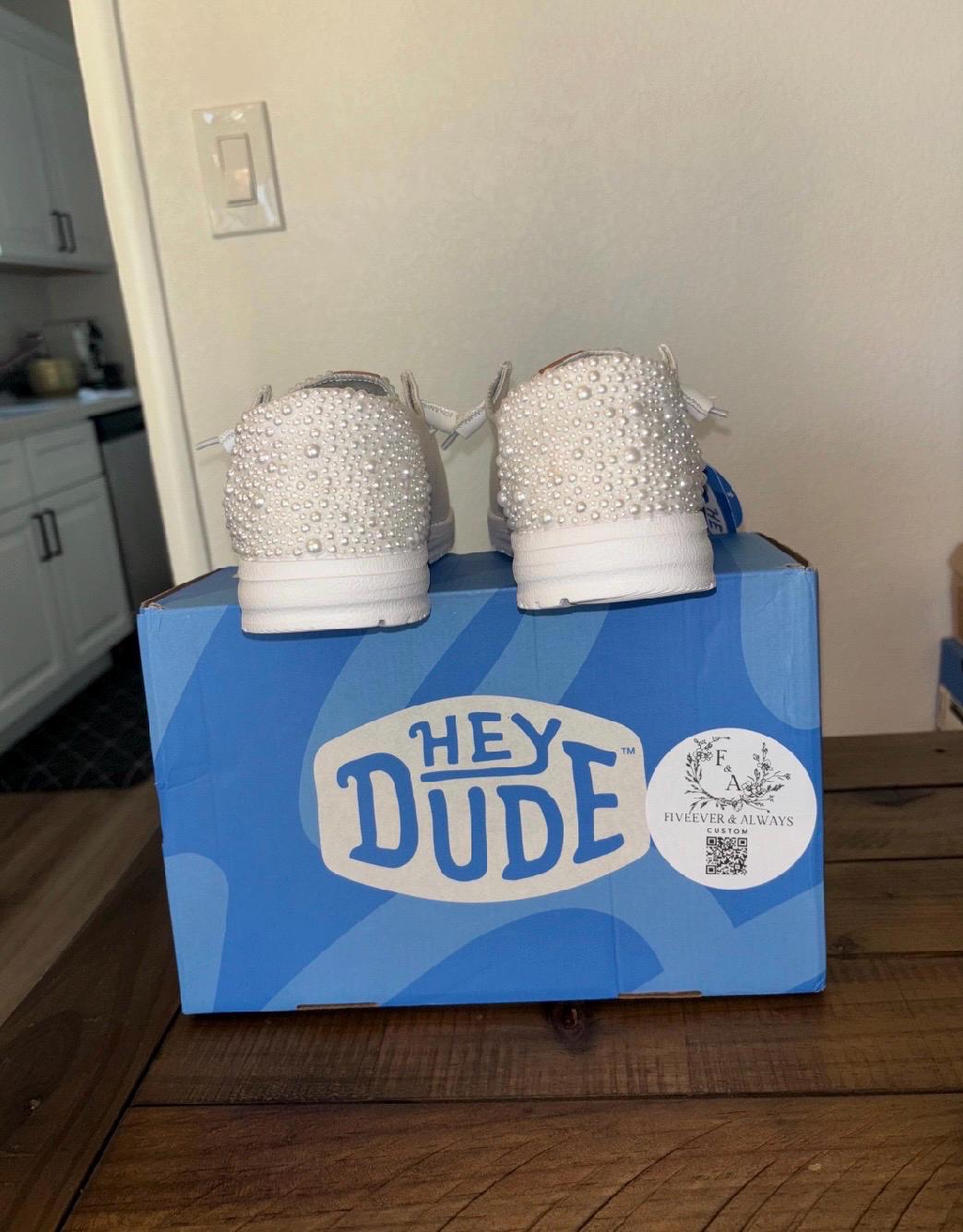 Custom Wedding/Pearl Dude Shoes Full Coverage Mix - Perfect Bridal shower gift, Anniversary gift, Christmas Gift, Gift for her, and more!