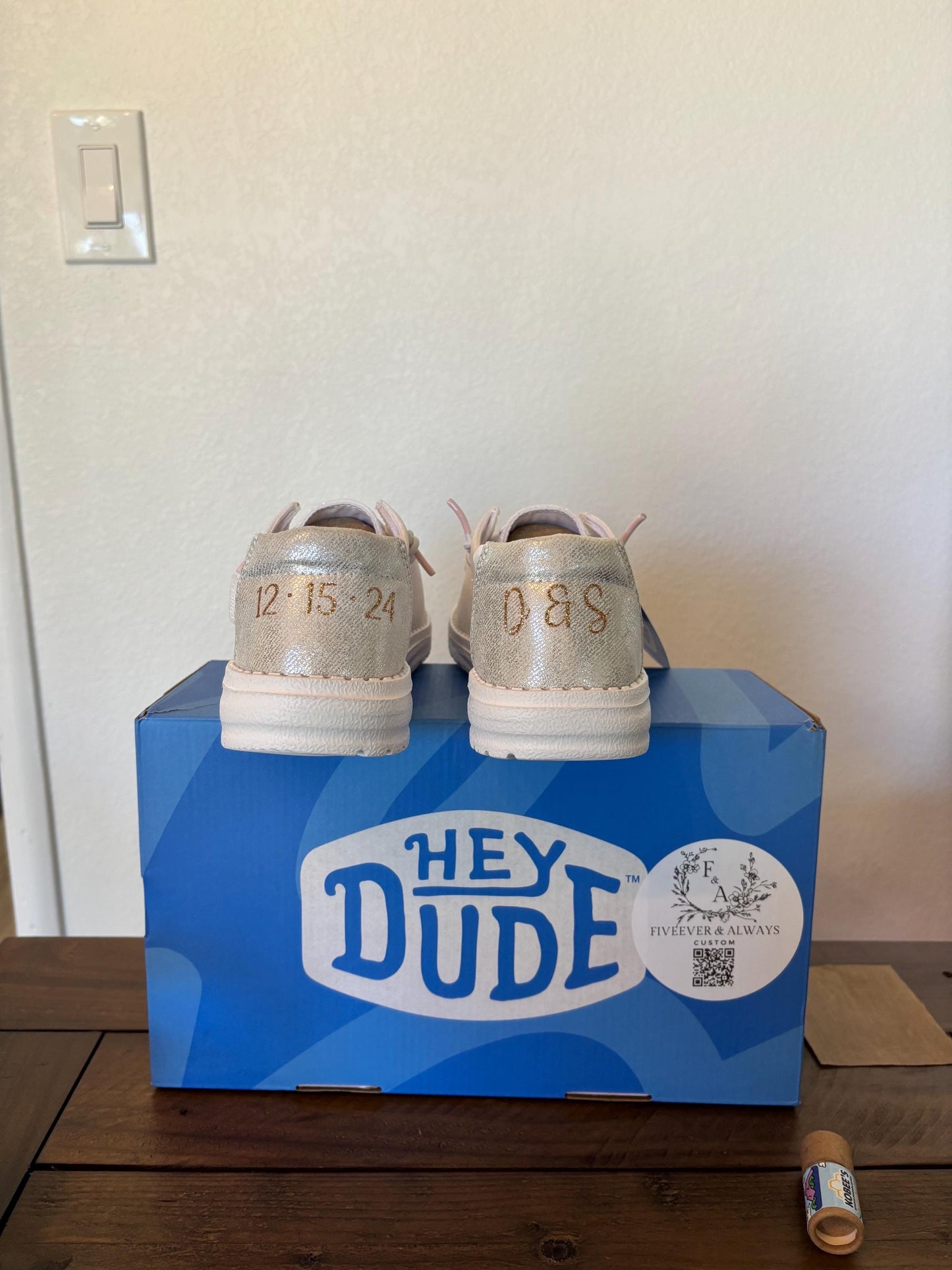 Womens / Wedding Custom Sparkly White Dude Shoes - Perfect a Bridal shower gift, Anniversary gift, Christmas Gift, Gift for her.