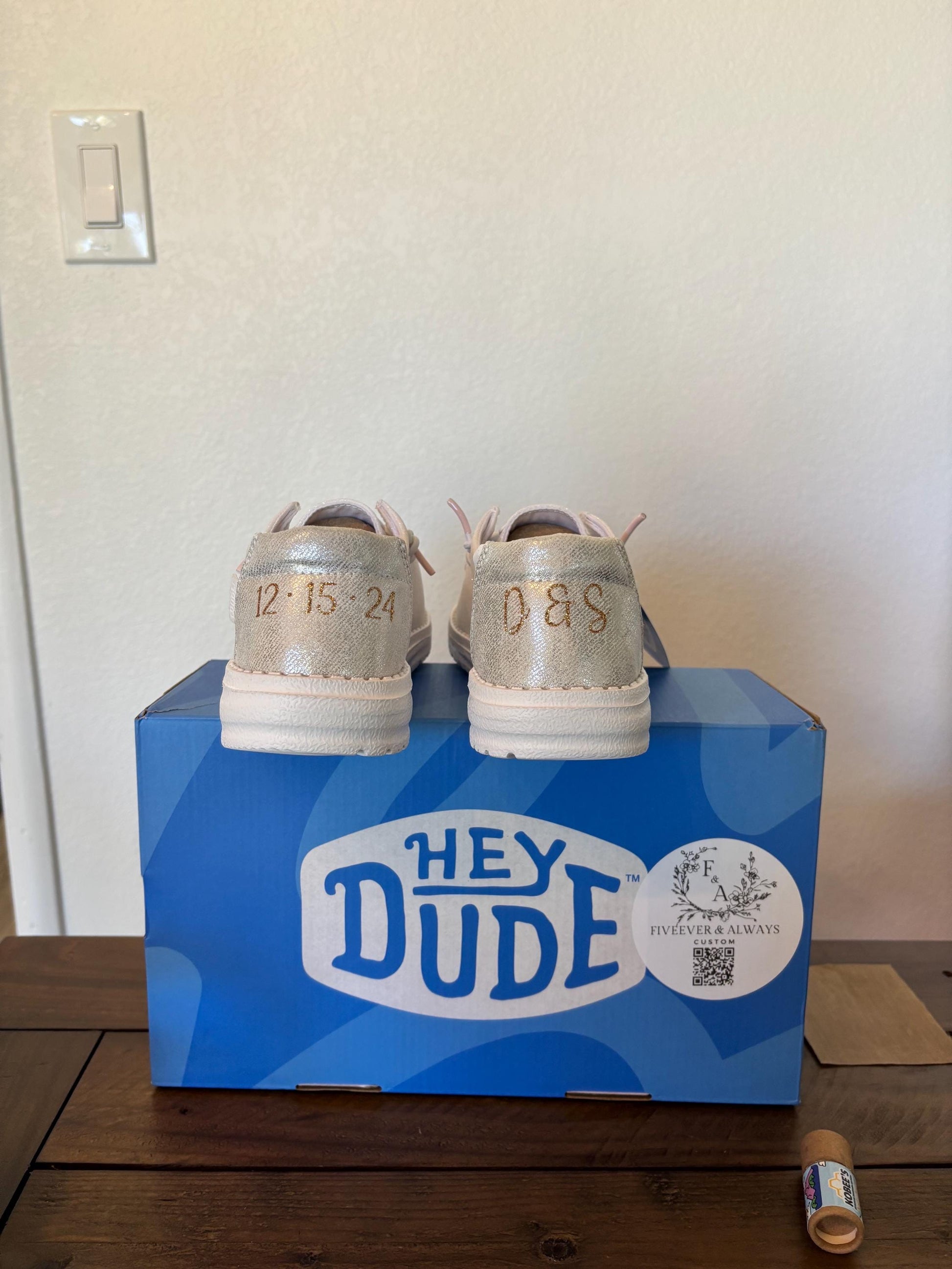 Womens / Wedding Custom Sparkly White Dude Shoes - Perfect a Bridal shower gift, Anniversary gift, Christmas Gift, Gift for her.