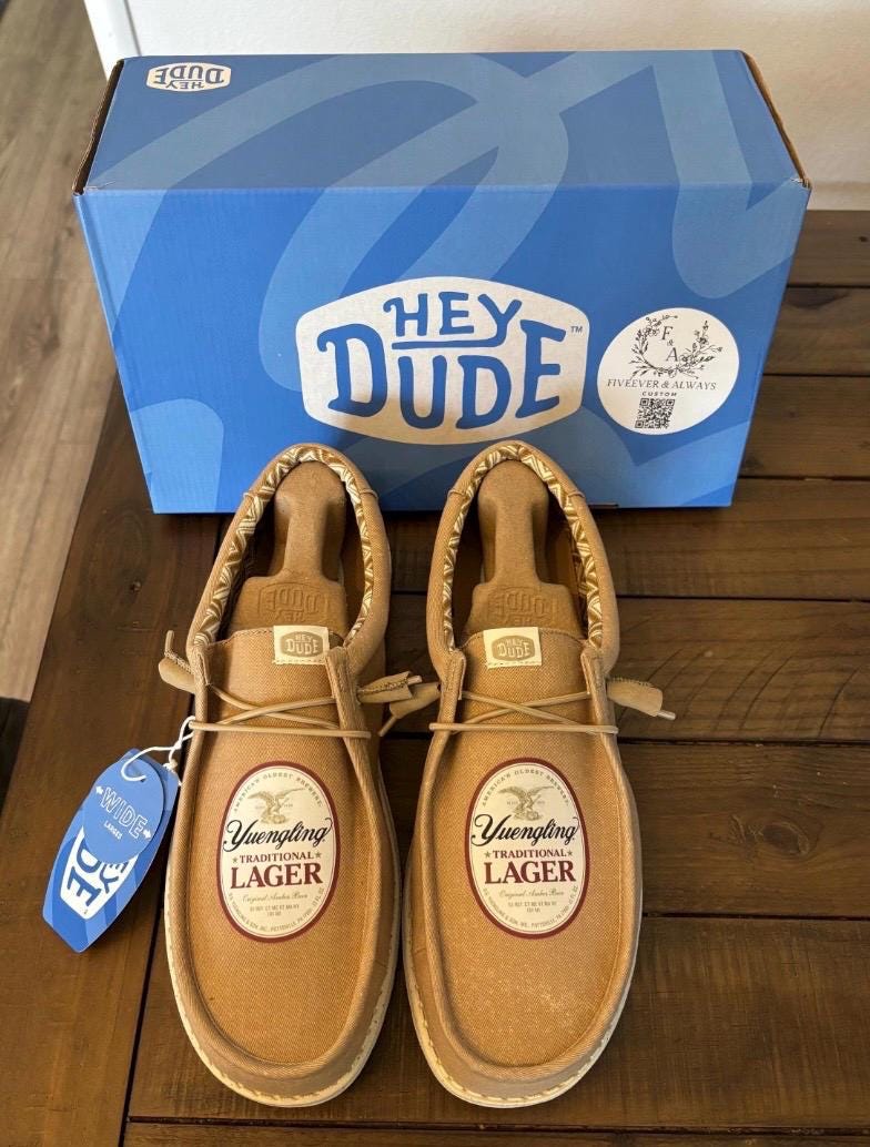 Custom Alcohol Logo HeyDudes - gift for him, Groom Gift, Fathers day gift, Christmas gift, birthday gift, anniversary gift for him, & more