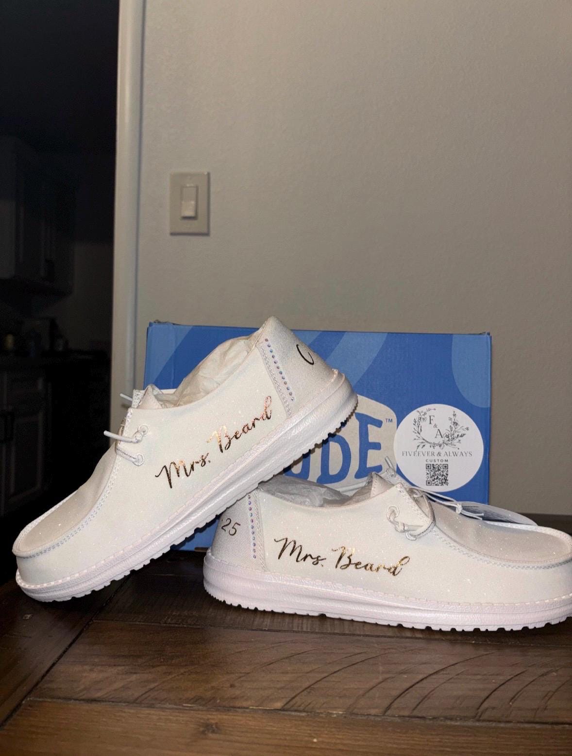 Womens / Wedding Custom Glitter Stardust Dude Shoes - Perfect a Bridal shower gift, Anniversary gift, Christmas Gift, Gift for her.