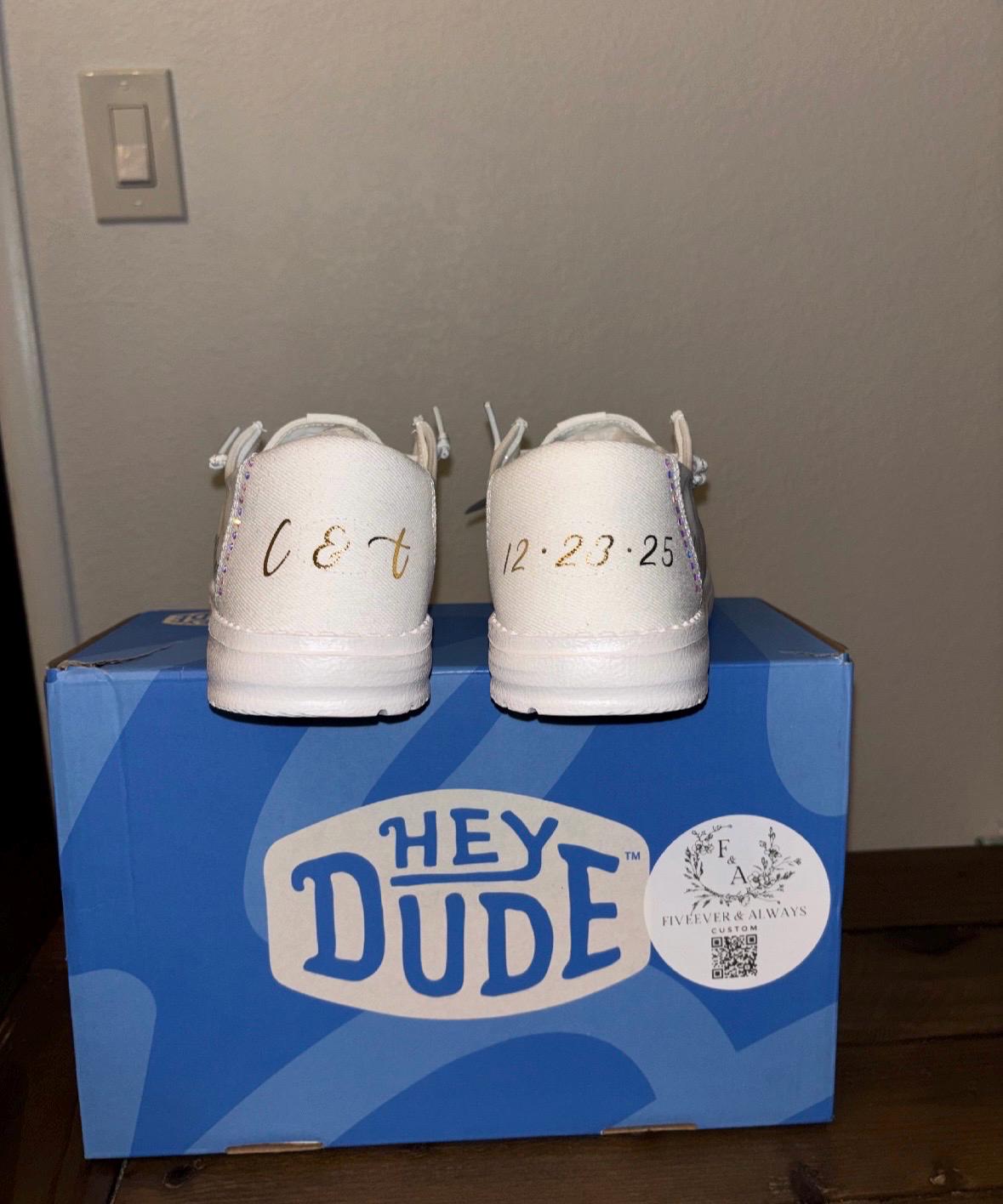 Womens / Wedding Custom Glitter Stardust Dude Shoes - Perfect a Bridal shower gift, Anniversary gift, Christmas Gift, Gift for her.