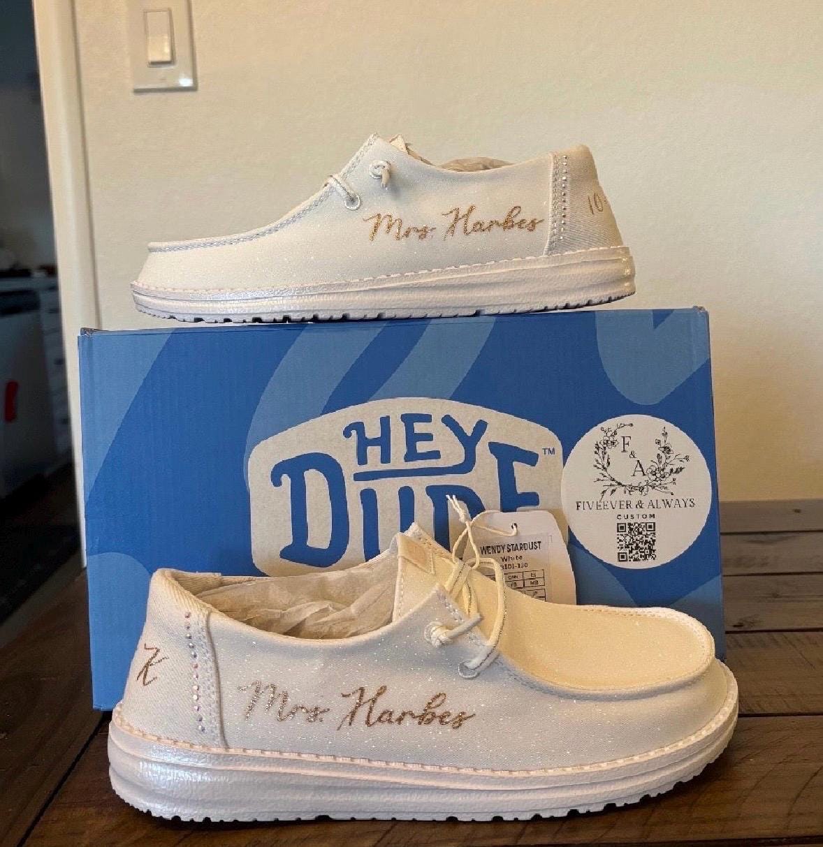 Womens / Wedding Custom Glitter Stardust Dude Shoes - Perfect a Bridal shower gift, Anniversary gift, Christmas Gift, Gift for her.