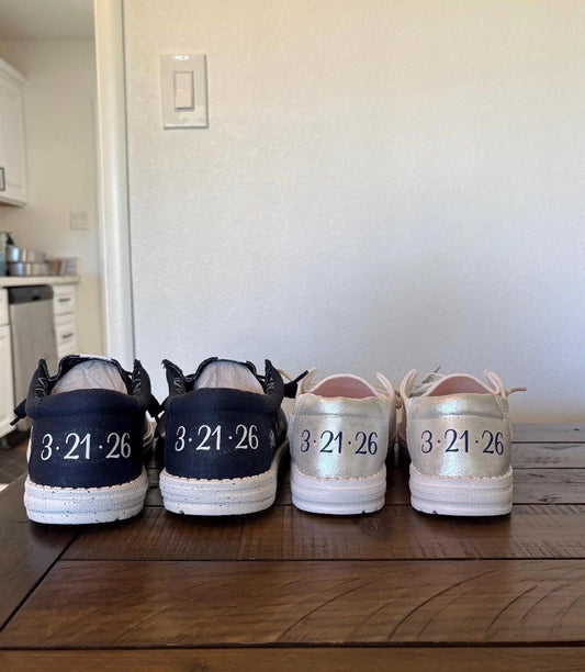 Men's / Wedding Custom Dude Shoes (Navy Canvas) - Perfect gift for him, Groom Gift, Fathers day gift, Christmas gift, birthday gift & more!