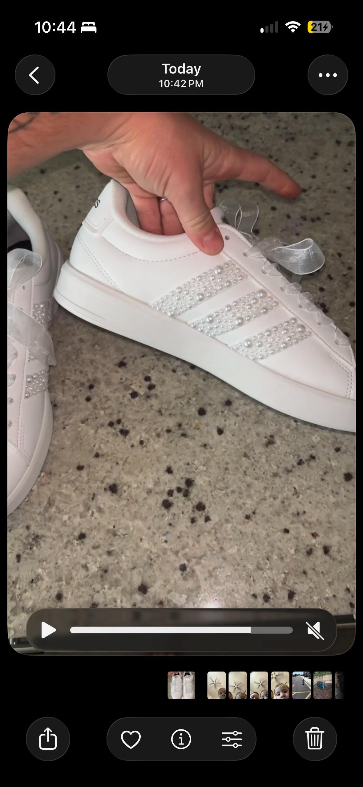 Custom Wedding Pearl Adidas Grand Court 3.0 - Perfect Bridal shower gift, Anniversary gift, Christmas Gift, Gift for her, and more!