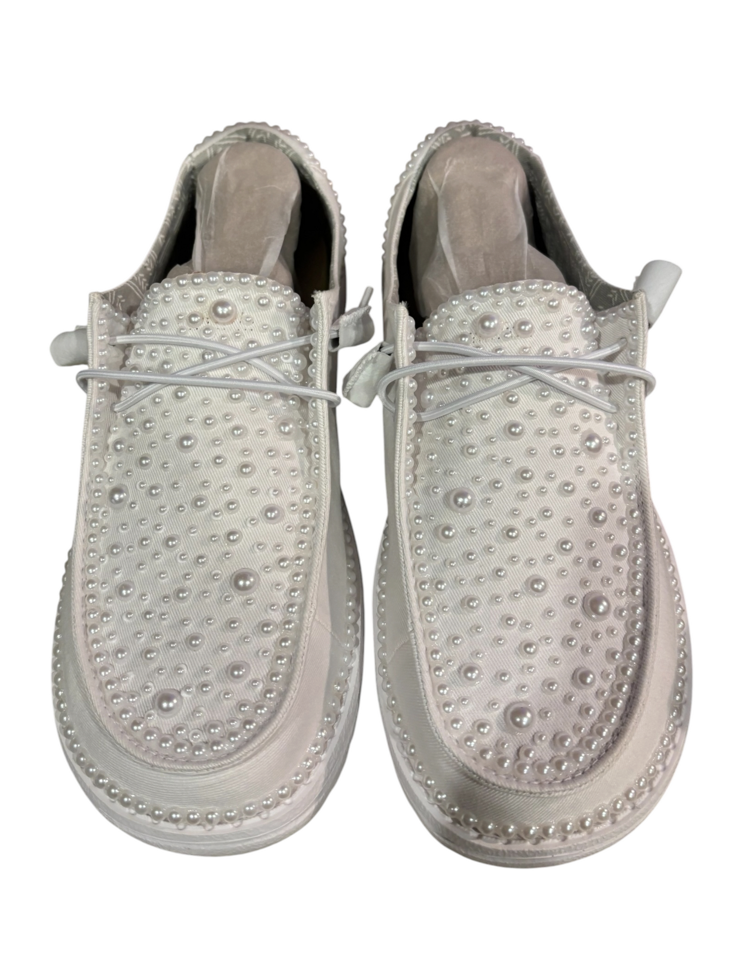 Custom Bridal Shoes| Personalized Pearled Wedding Loafer for Bride (Larger Pearl Edition)