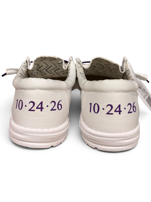Custom Men’s Wedding Shoes | Personalized Groom Sneakers | White Canvas