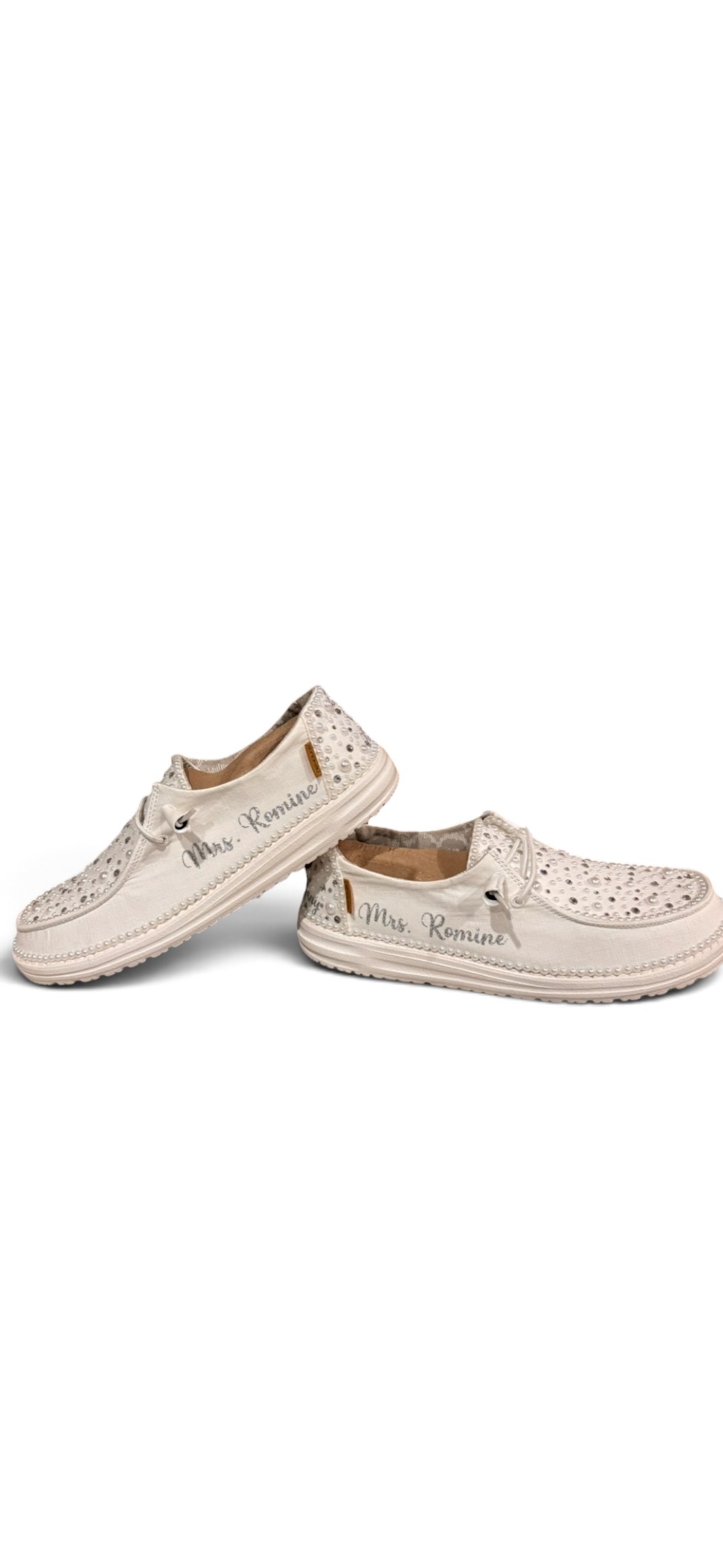 Custom Blinged Bridal Shoes| Pearl and Rhinestone Wedding Loafer for Bride (Larger Stones)