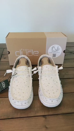Custom Pearl & Rhinestone / Wedding Dude Shoes - Larger Pearls