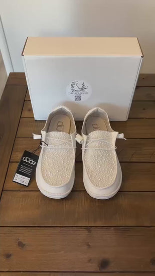 Custom Wedding/Pearl Dude Shoes Full Coverage Mix - Perfect Bridal shower gift, Anniversary gift, Christmas Gift, Gift for her, and more!