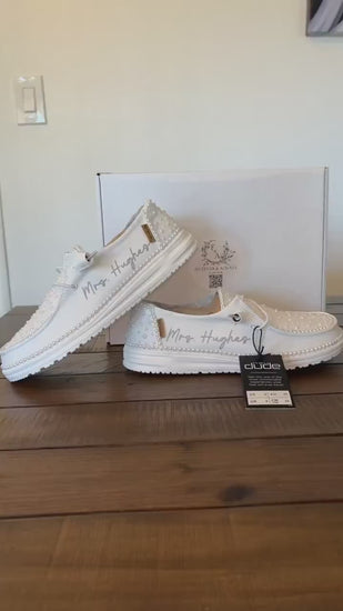 Custom Wedding/Pearl Dude Shoes (smaller pearls) - Perfect Bridal shower gift, Anniversary gift, Christmas Gift, Gift for her, and more!